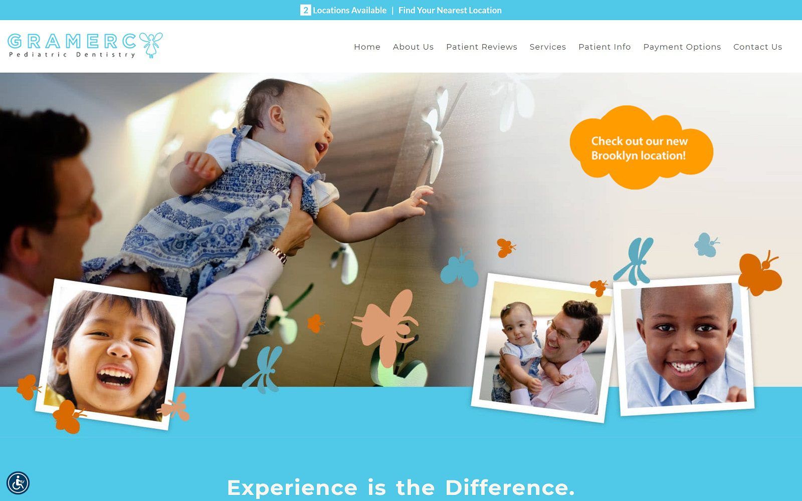 The screenshot of gramercy pediatric dentistry website