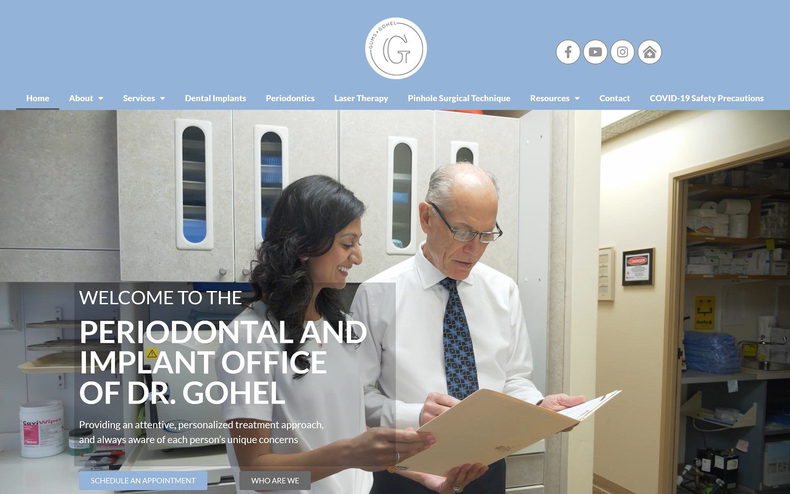 The screenshot of gums by gohel dr. Shivali gohel website