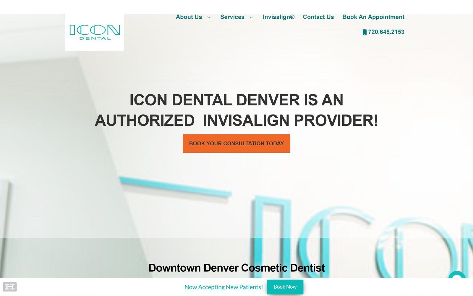 The screenshot of icon dental website