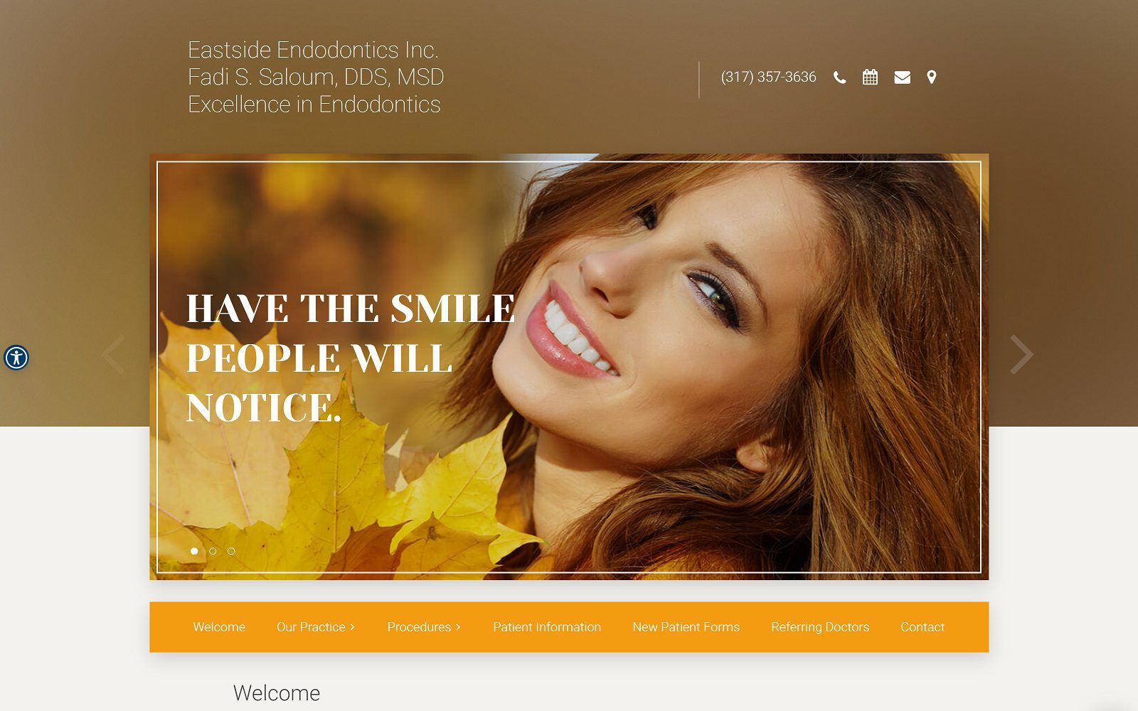 The screenshot of endodontics inc dr. Fadi s saloum website