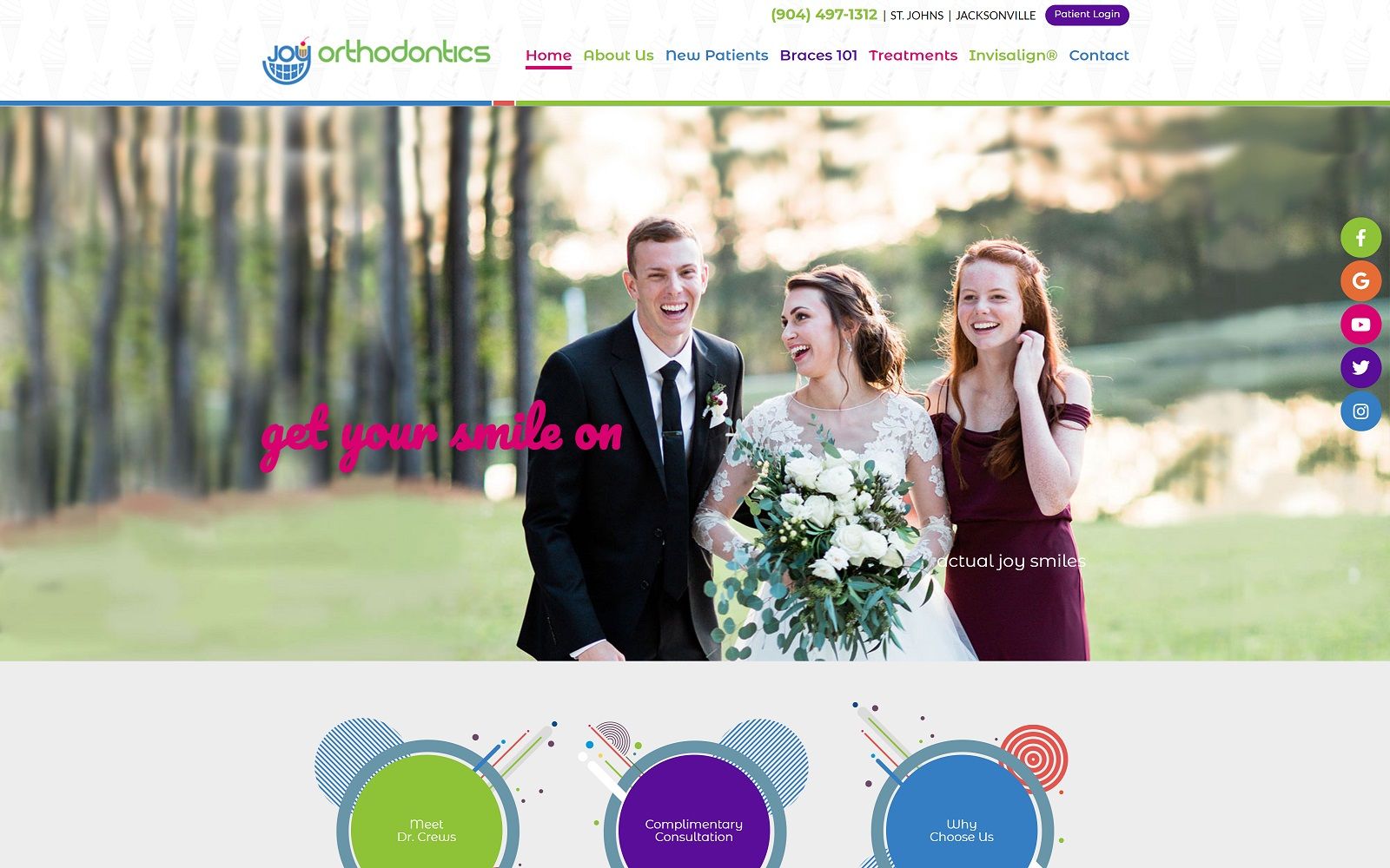 The screenshot of joy orthodontics website