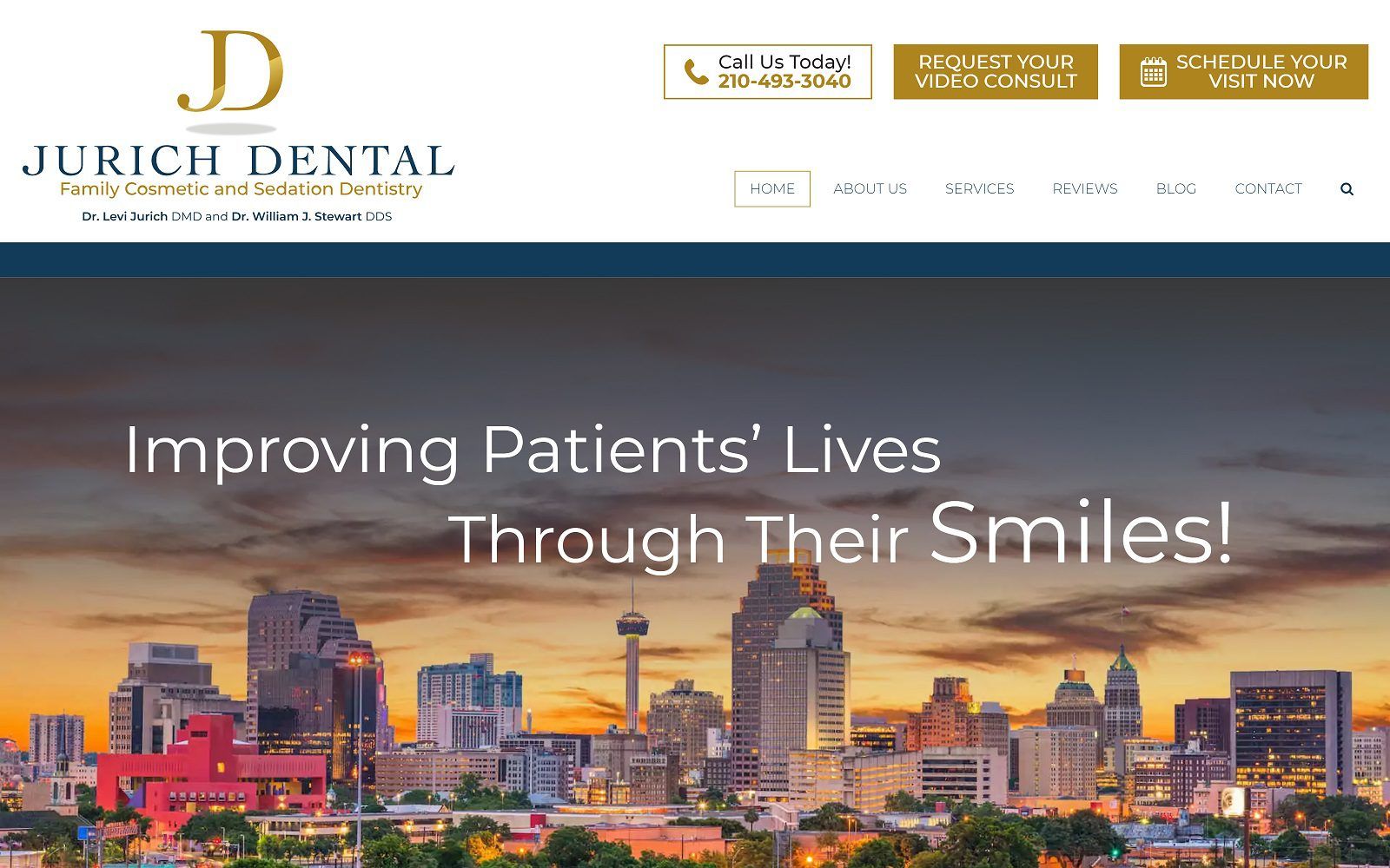 The screenshot of jurich dental family cosmetic and sedation dentistry website