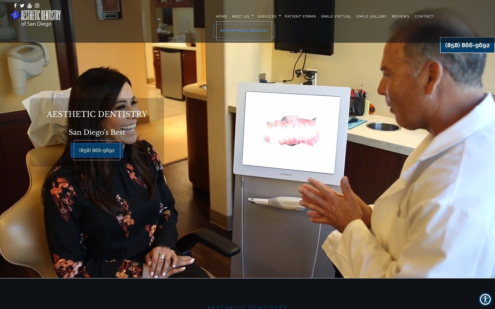 The screenshot of aesthetic dentistry, martin p. Abelar dds website