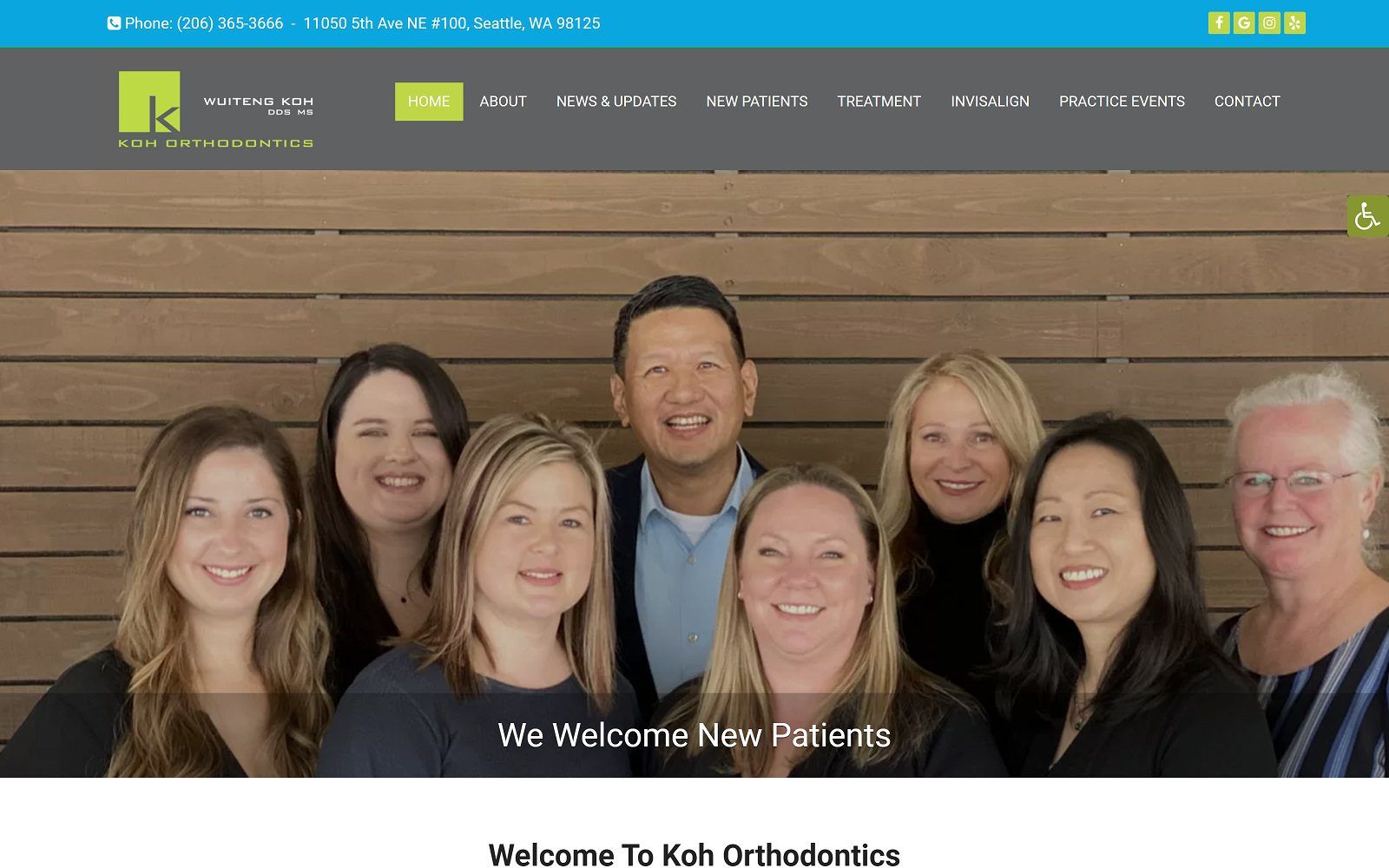 The screenshot of koh orthodontics website
