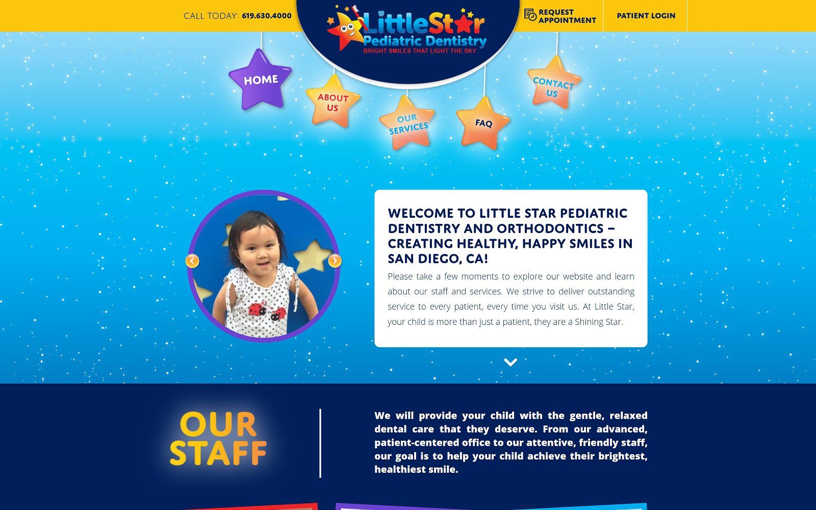 The screenshot of little star pediatric dentistry and orthodontics website