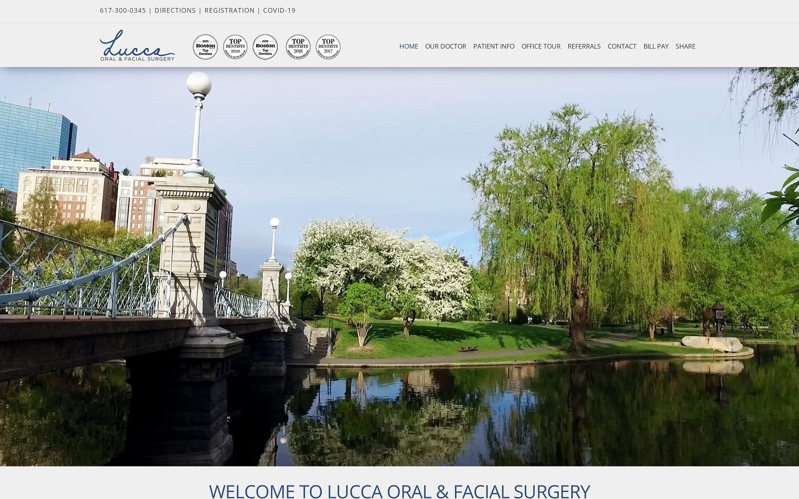 The screenshot of lucca oral & facial surgery website
