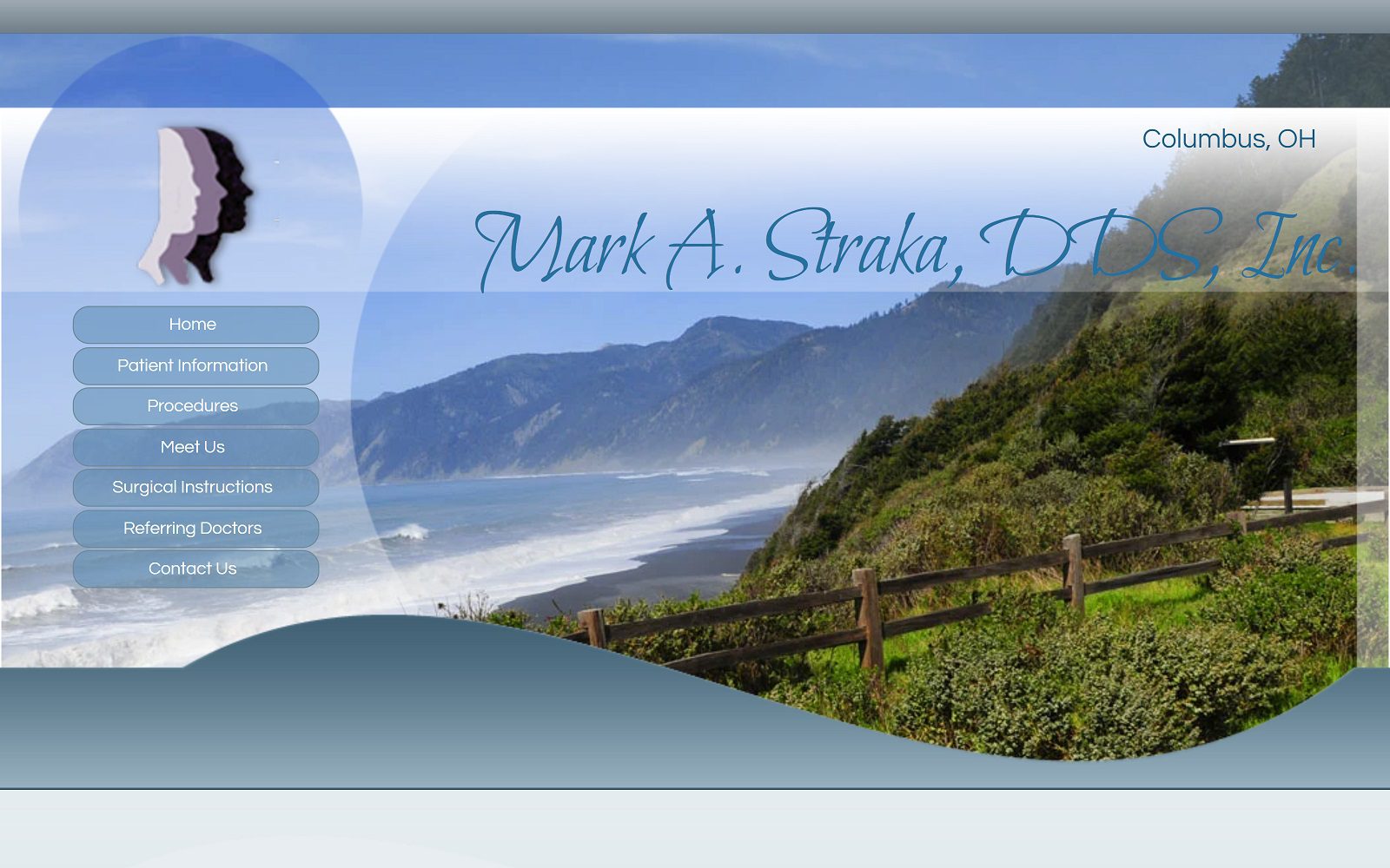 The screenshot of mark a. Straka, dds, inc. Website