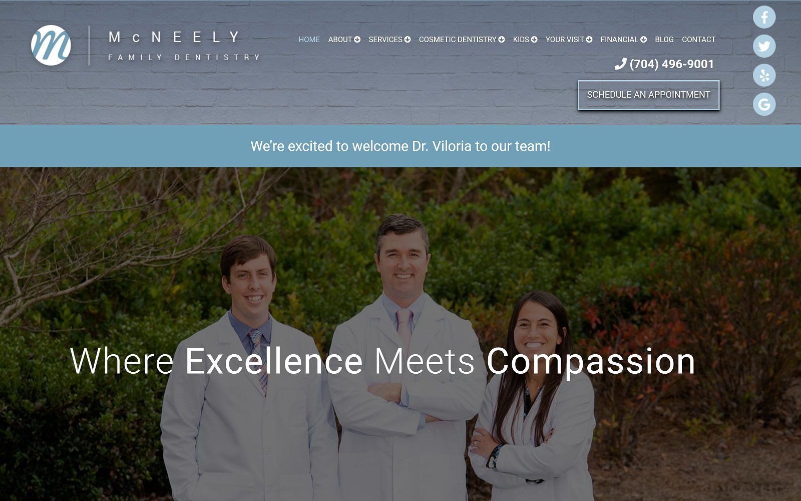 The screenshot of mcneely family dentistry dr. Brian mcneely website