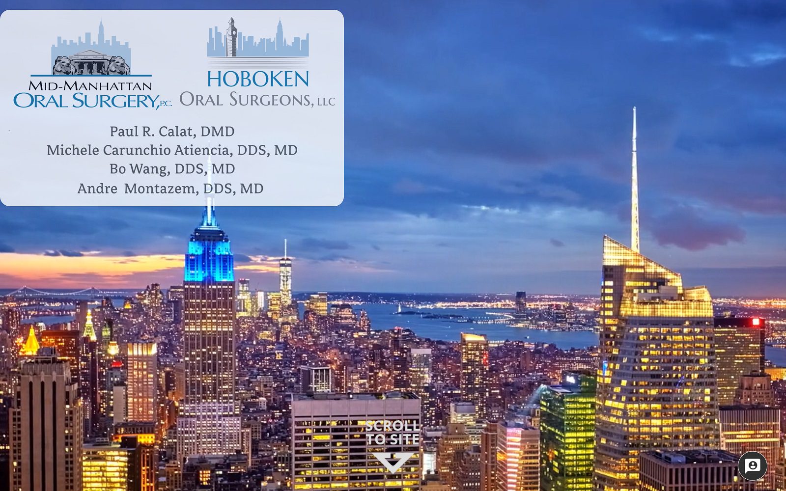 The screenshot of mid-manhattan oral surgery, pc website