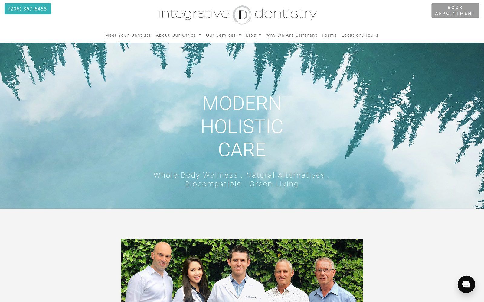 The screenshot of integrative dentistry website