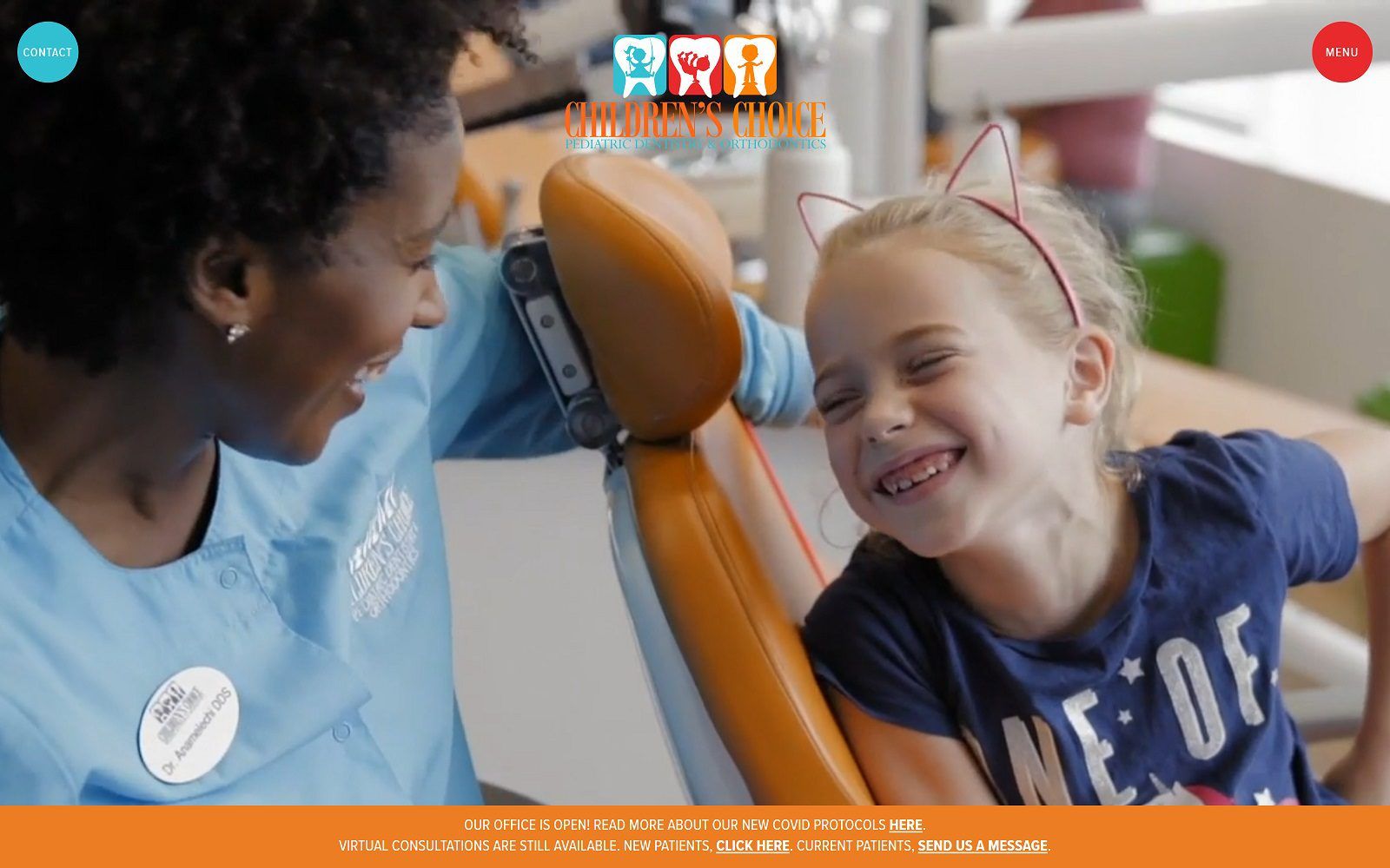 The screenshot of children's choice pediatric dentistry and orthodontics- washington, dc website