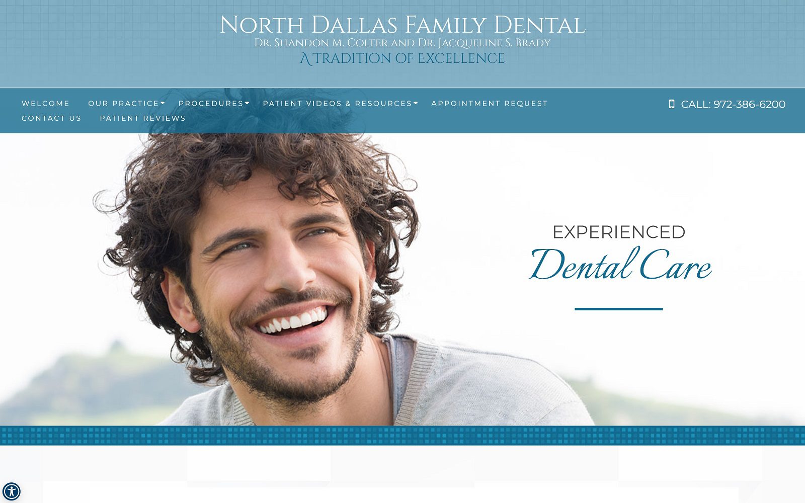 The screenshot of north dallas family dental website