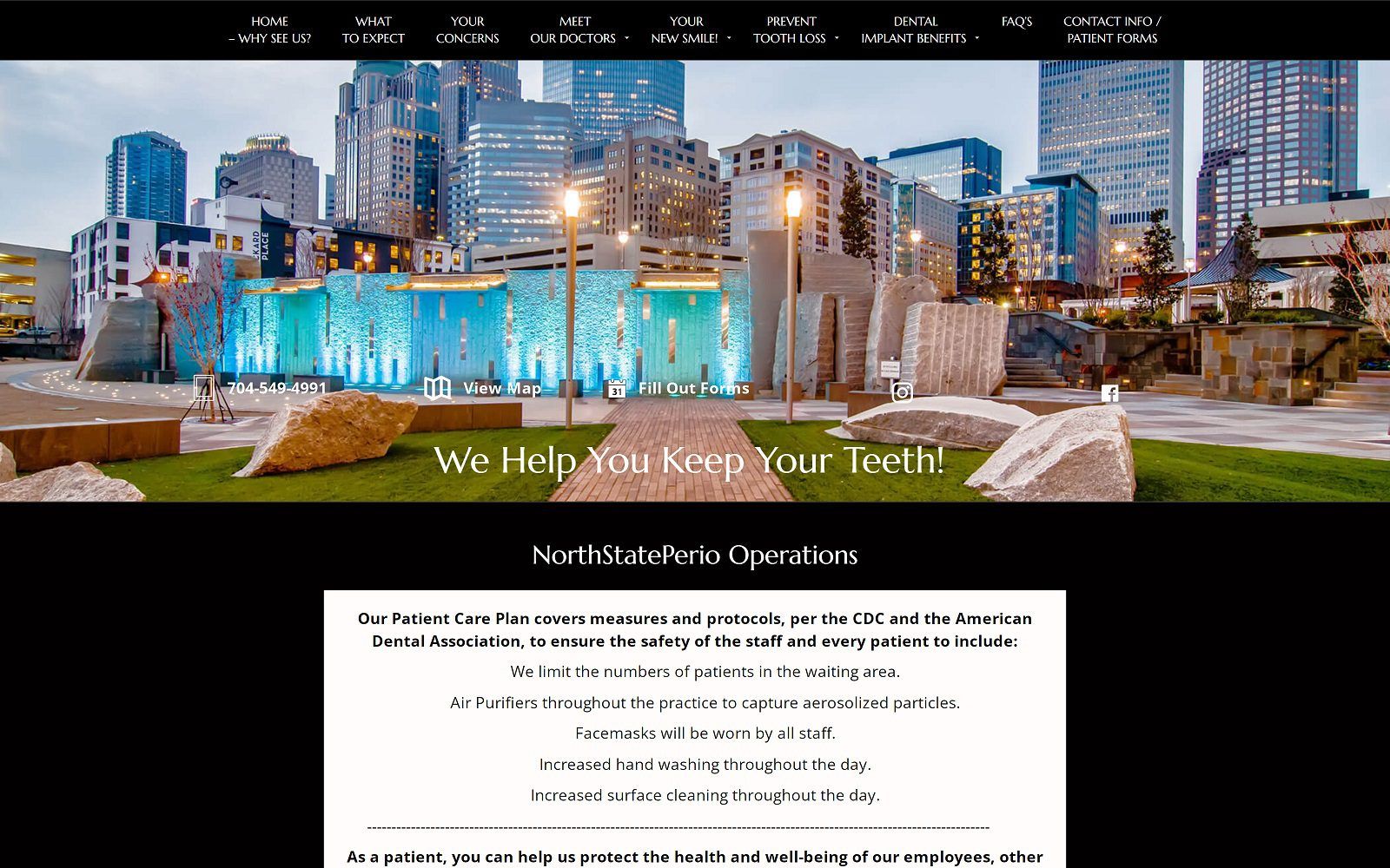 The screenshot of north state periodontists & dental implants website