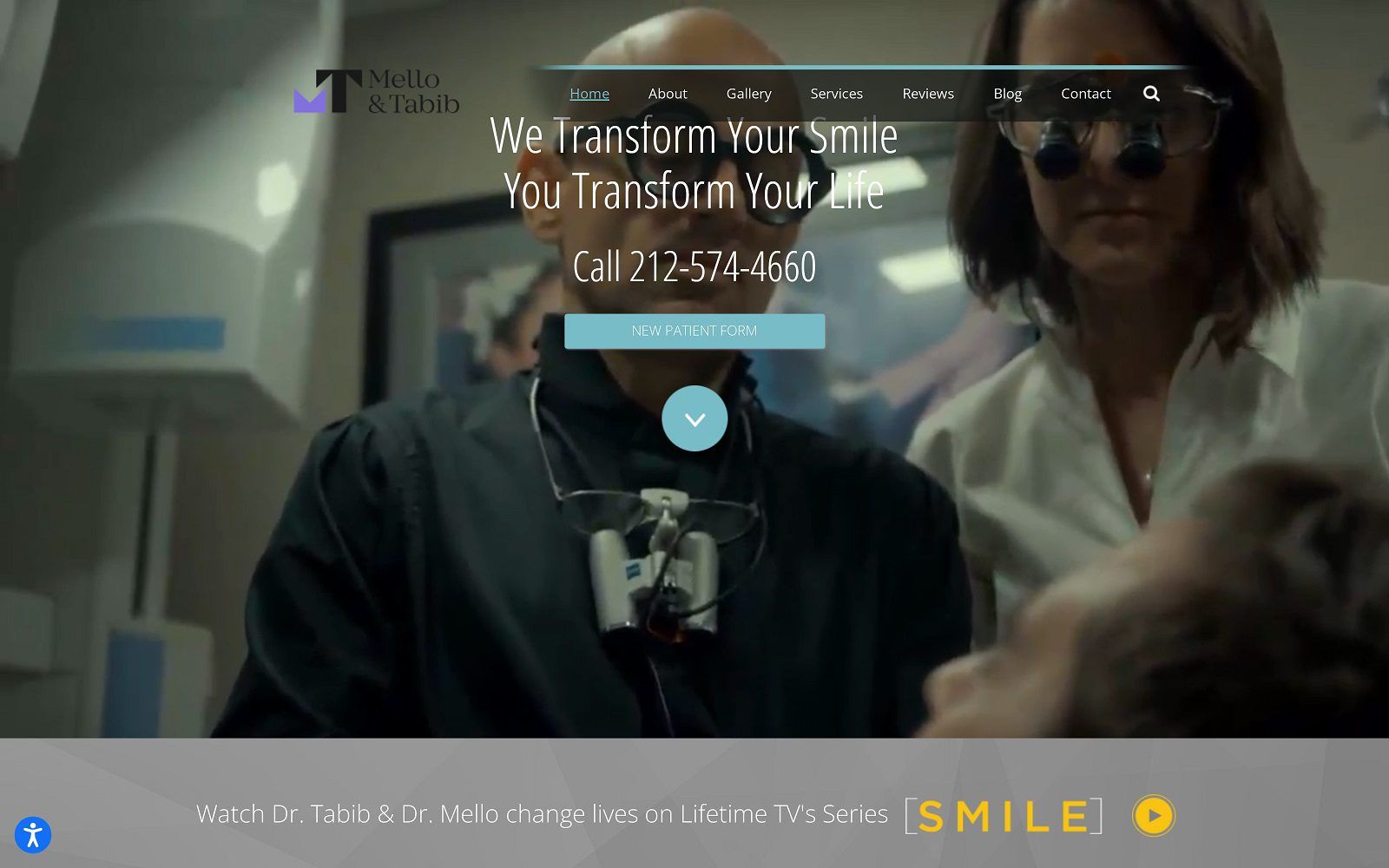 The screenshot of nyc smile design website