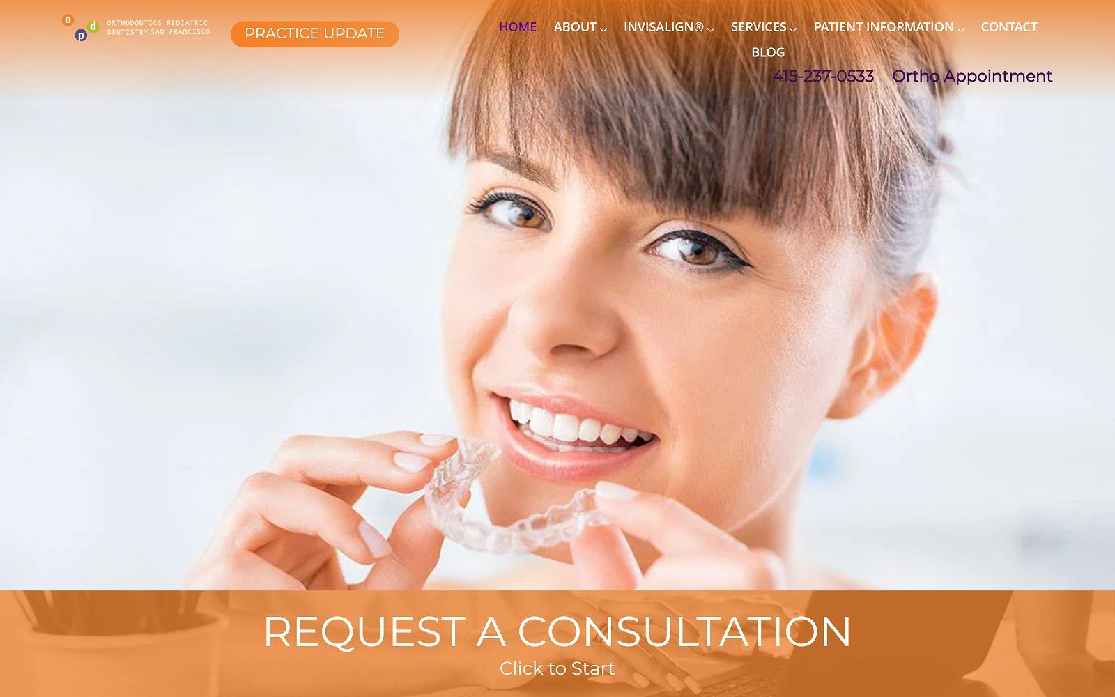 The screenshot of opdsf orthodontics website