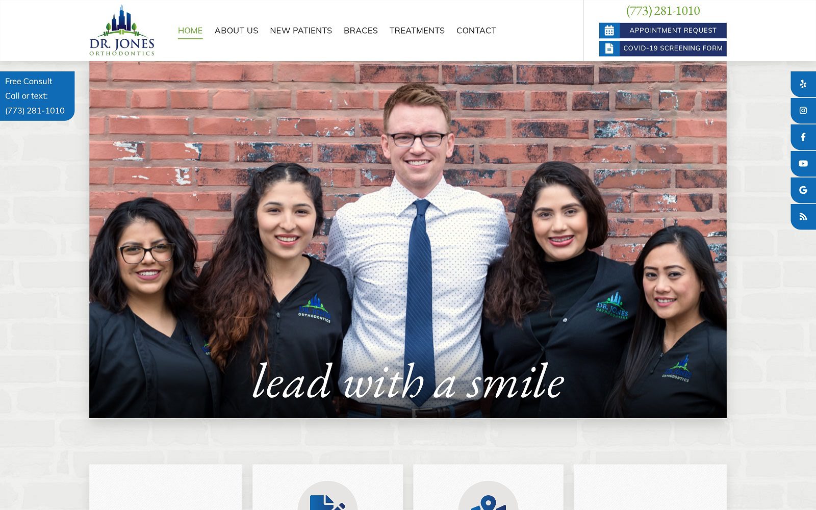 The screenshot of dr. Jones orthodontics website