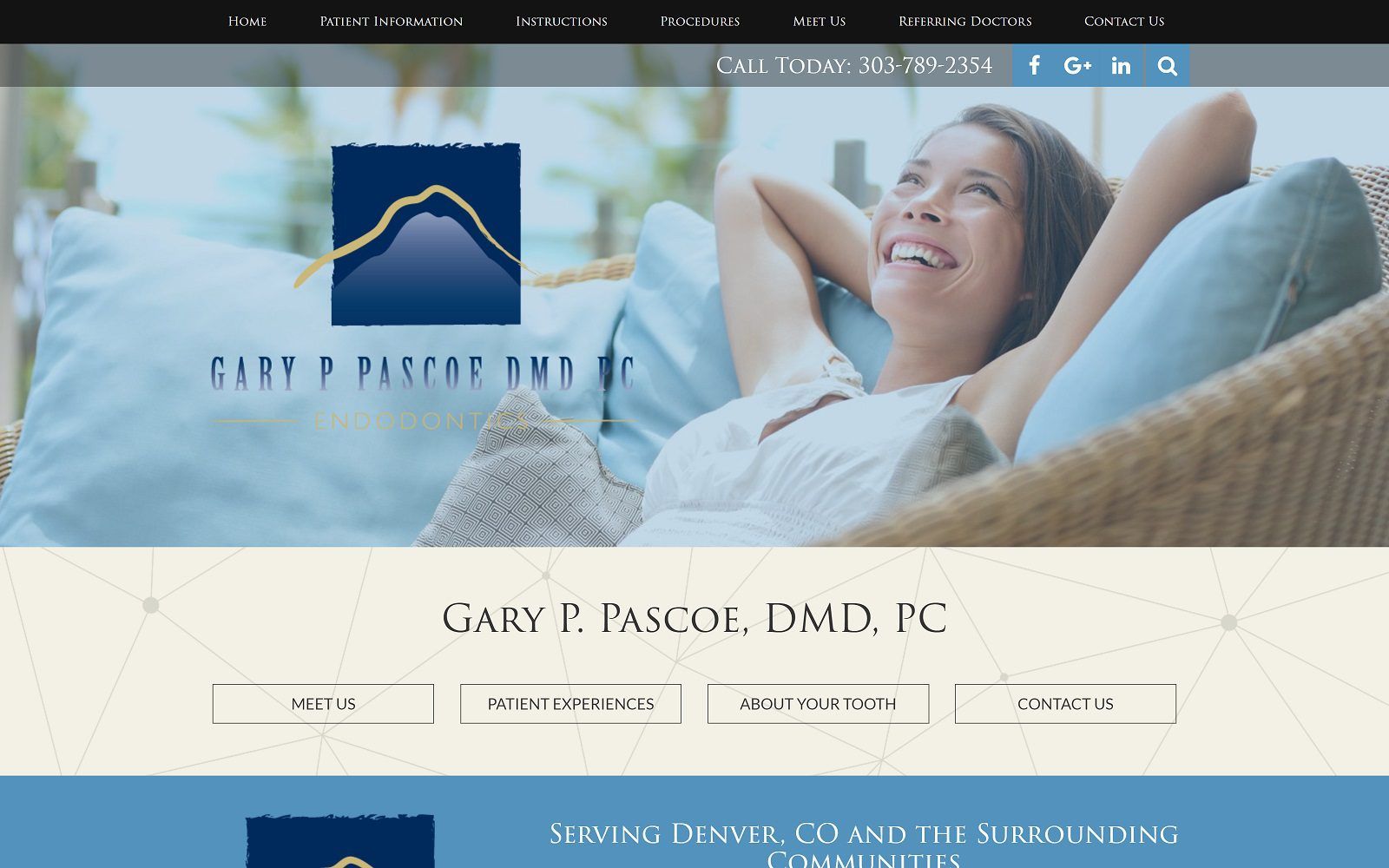 The screenshot of pascoe gary p dmd website