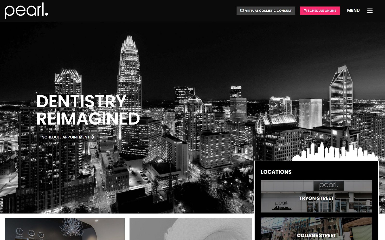 The screenshot of pearl. Dentistry reimagined website