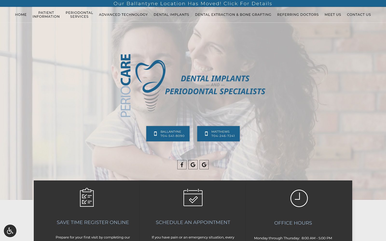 The screenshot of periocare website