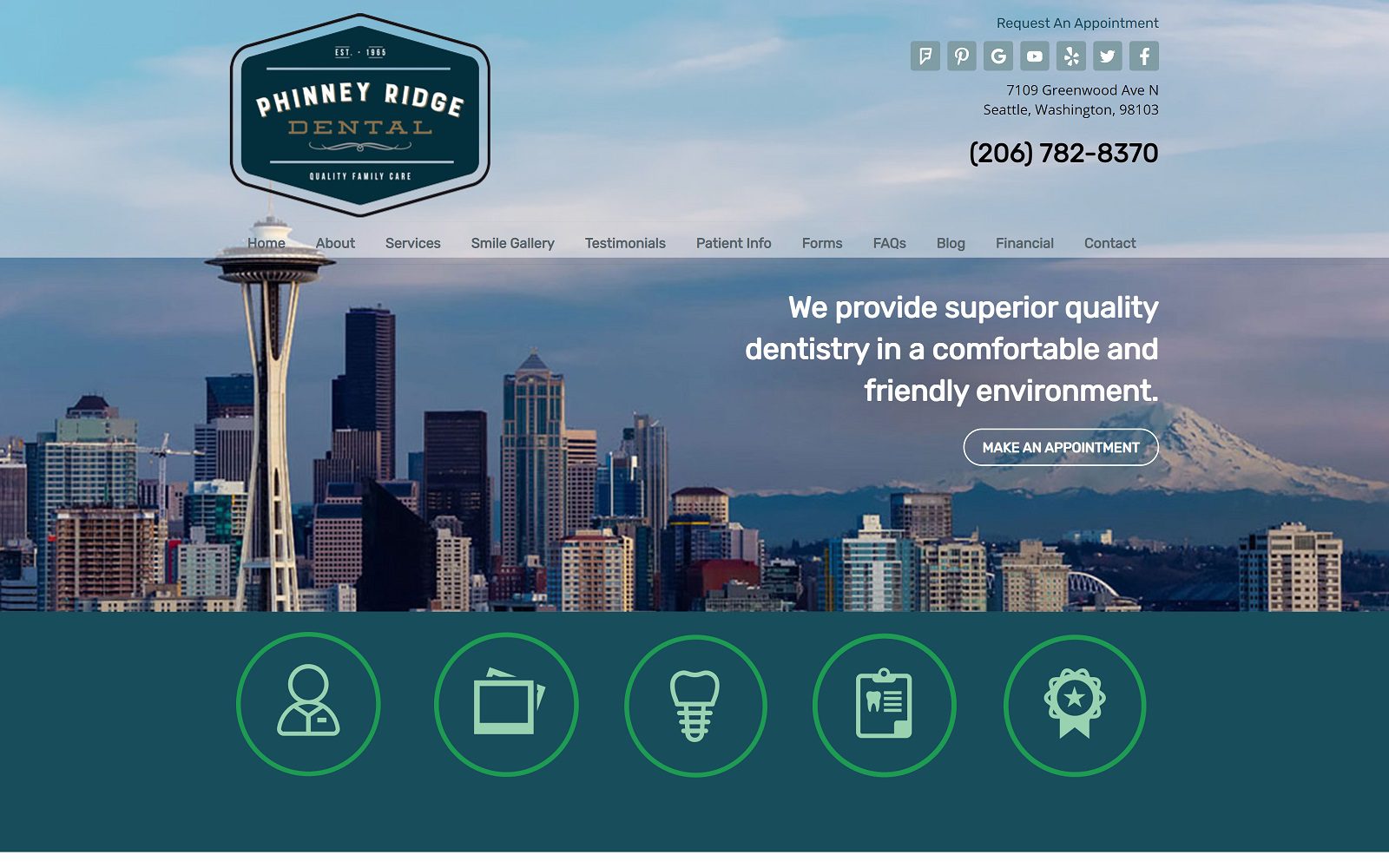 The screenshot of phinney ridge dental: micah bickel, dds website