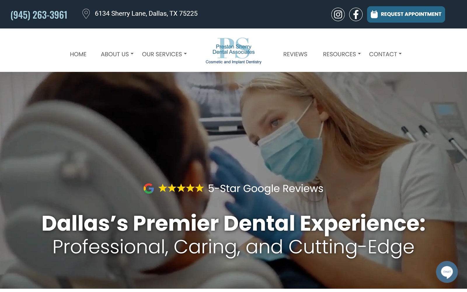 The screenshot of preston sherry dental associates website