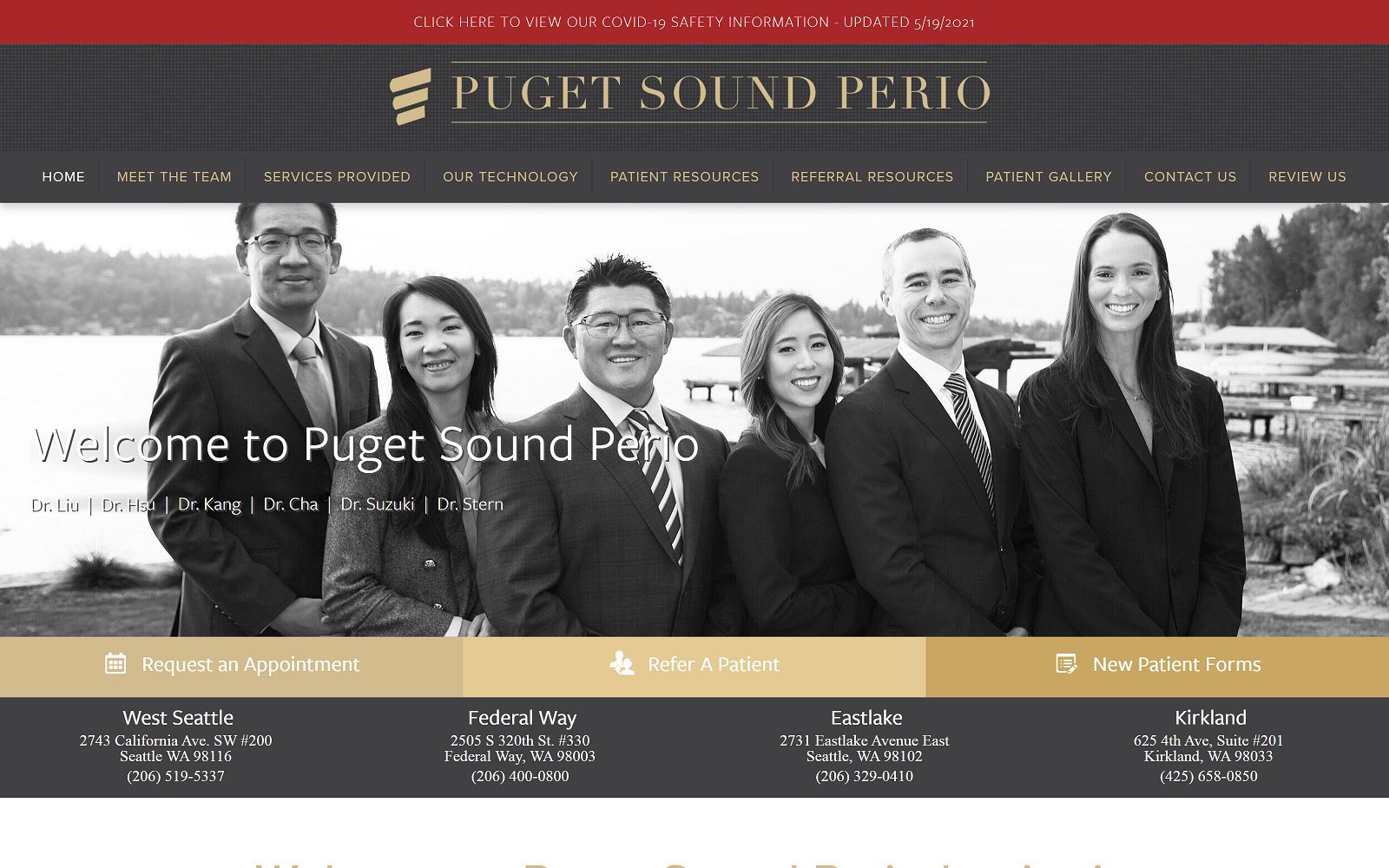 The screenshot of puget sound periodontics - (west seattle) website