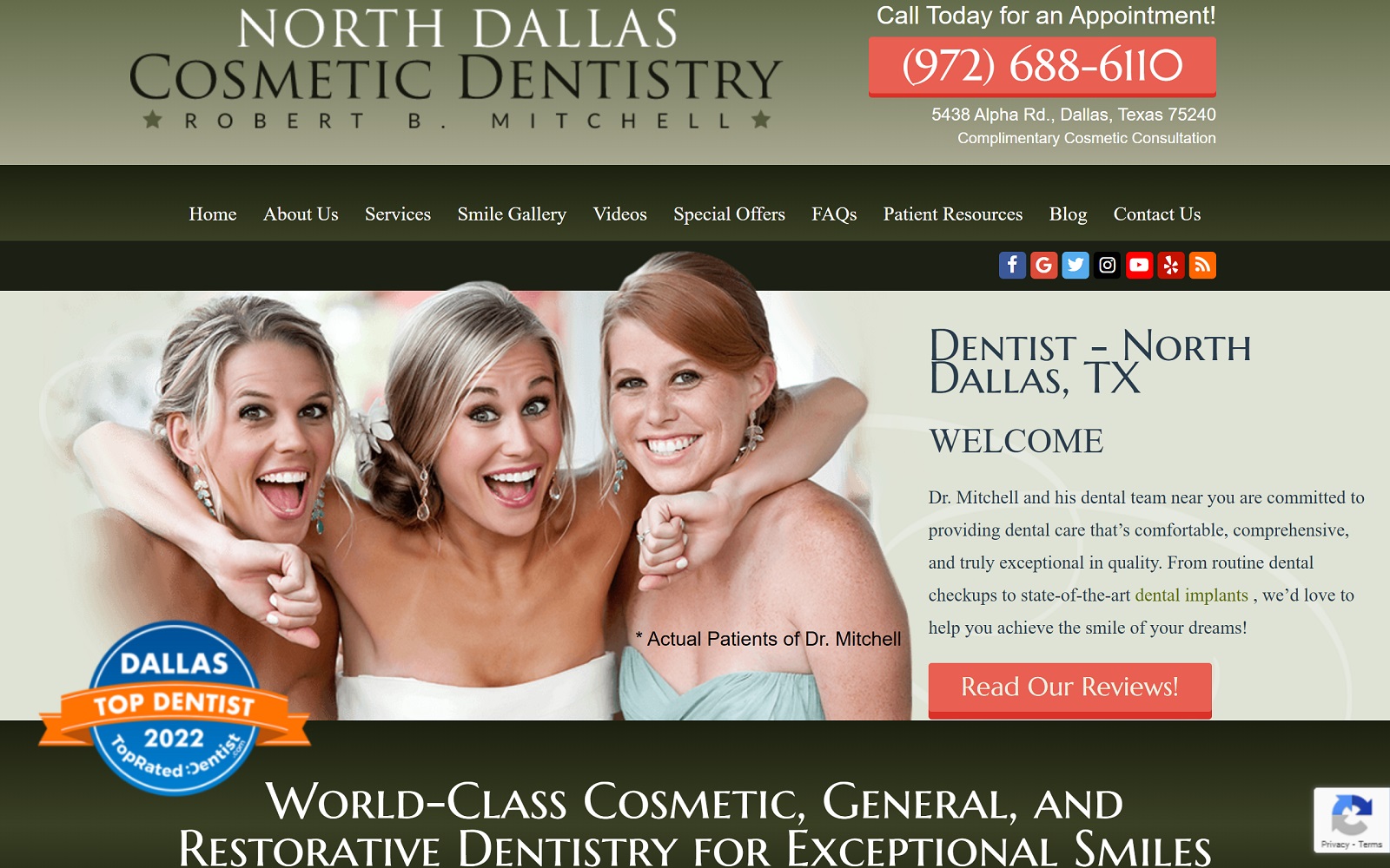 The screenshot of robert b. Mitchell, d. D. S. , p. A. Website