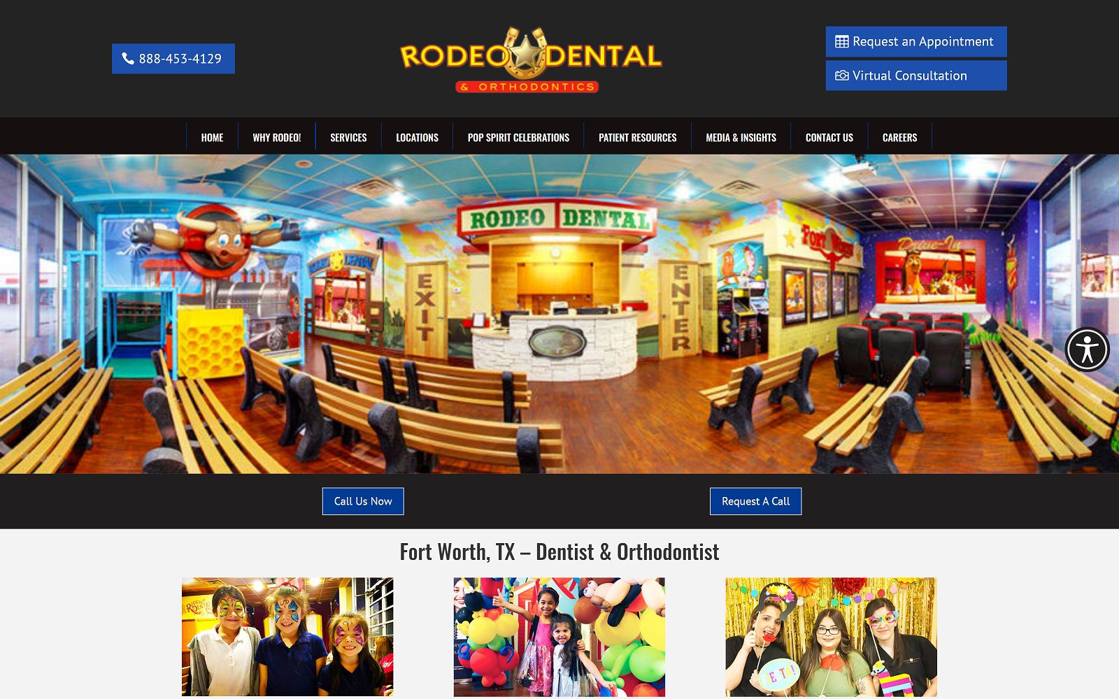 The screenshot of rodeo dental & orthodontics website