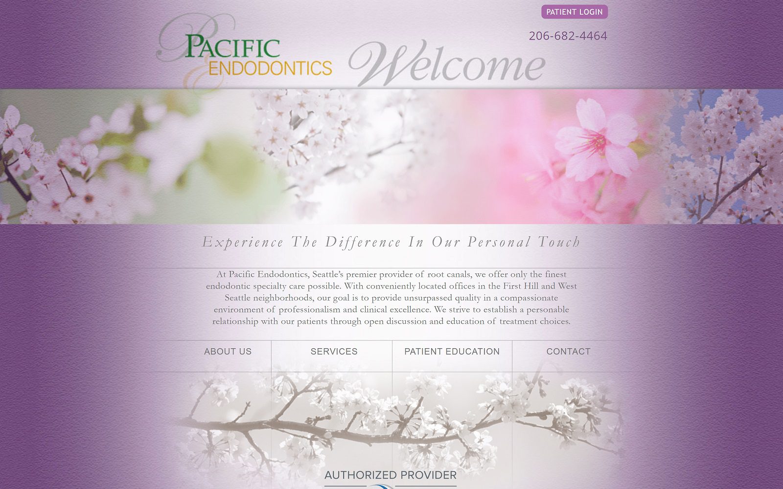 The screenshot of pacific endodontics website