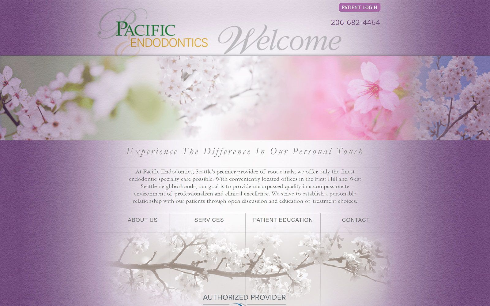 The screenshot of pacific endodontics website