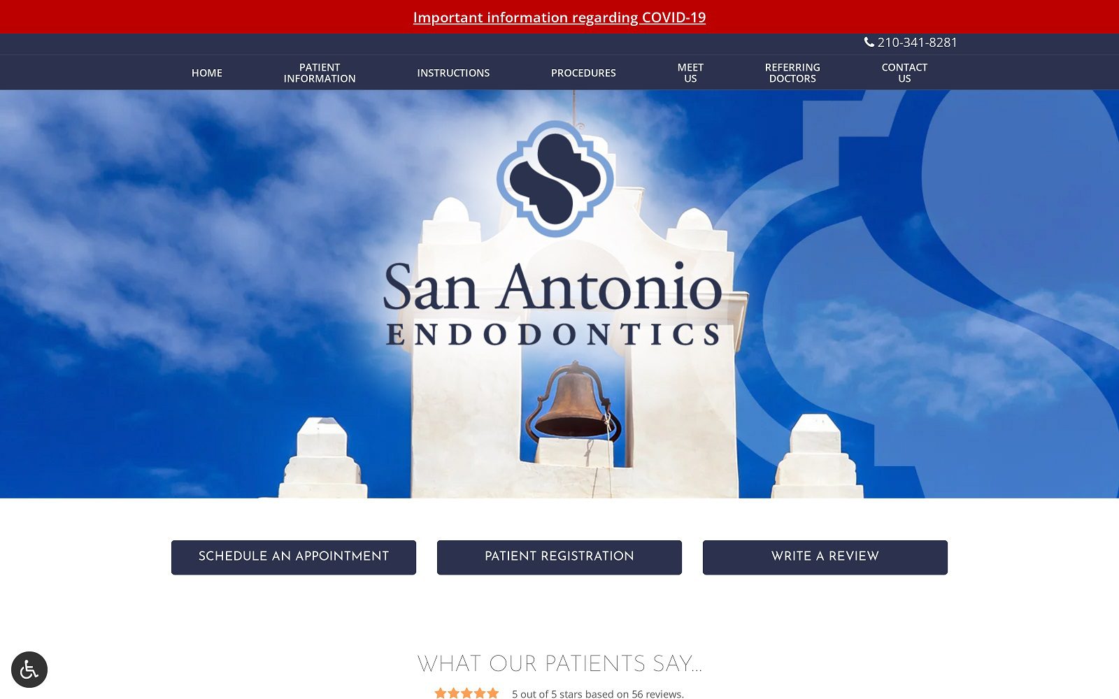 The screenshot of san antonio endodontics dr. David l. Cloutier website