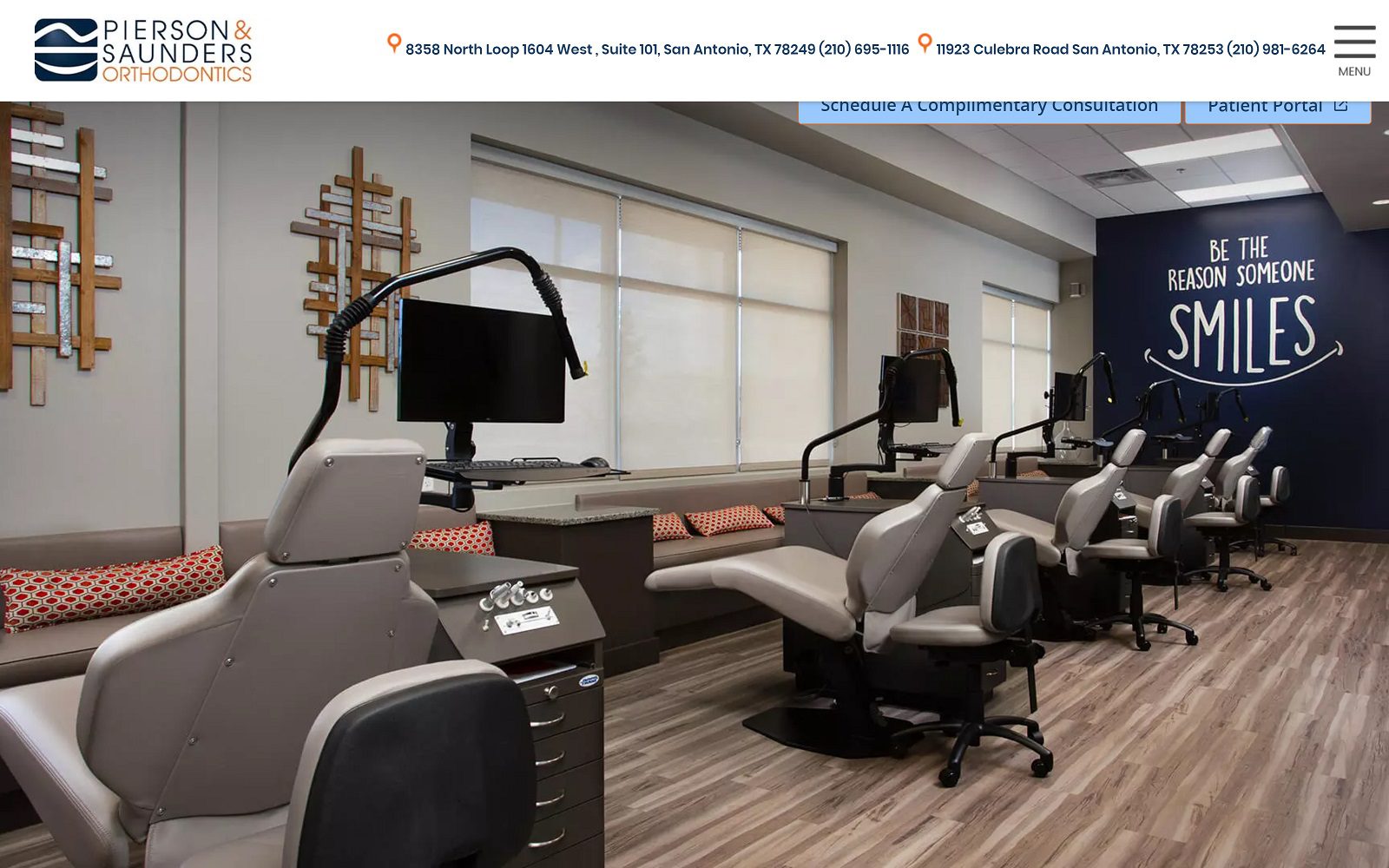 The screenshot of pierson & saunders orthodontics | north loop website