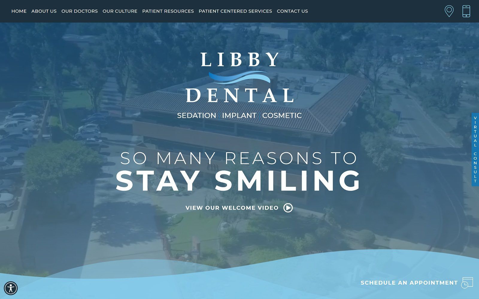 The screenshot of libby dental website