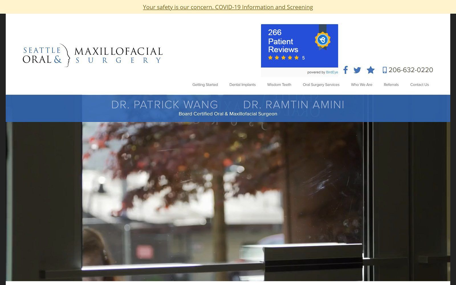 The screenshot of seattle oral & maxillofacial surgery website