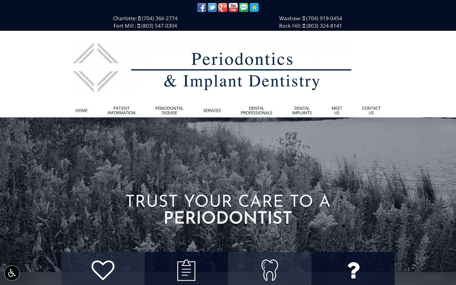 The screenshot of south park periodontics & implant surgery website