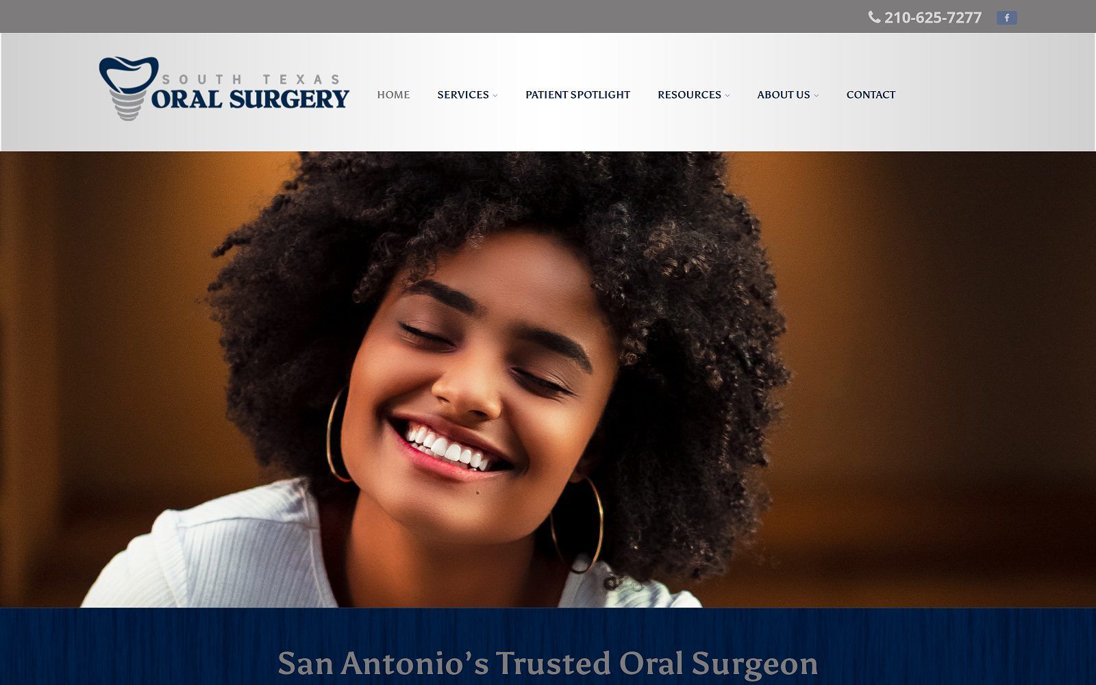 The screenshot of south texas oral surgery website