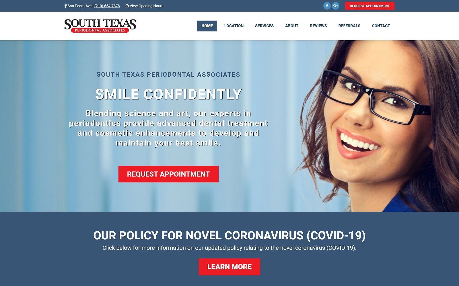 The screenshot of south texas periodontal associates website