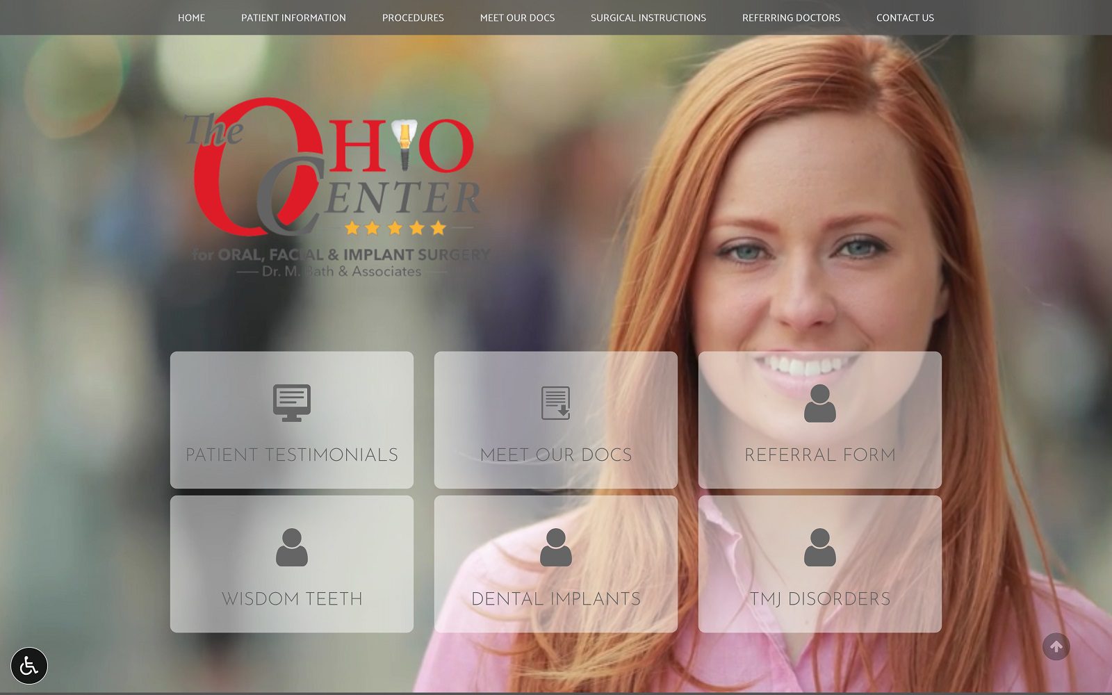 The screenshot of the ohio center for oral, facial & implant surgery (bexley) website