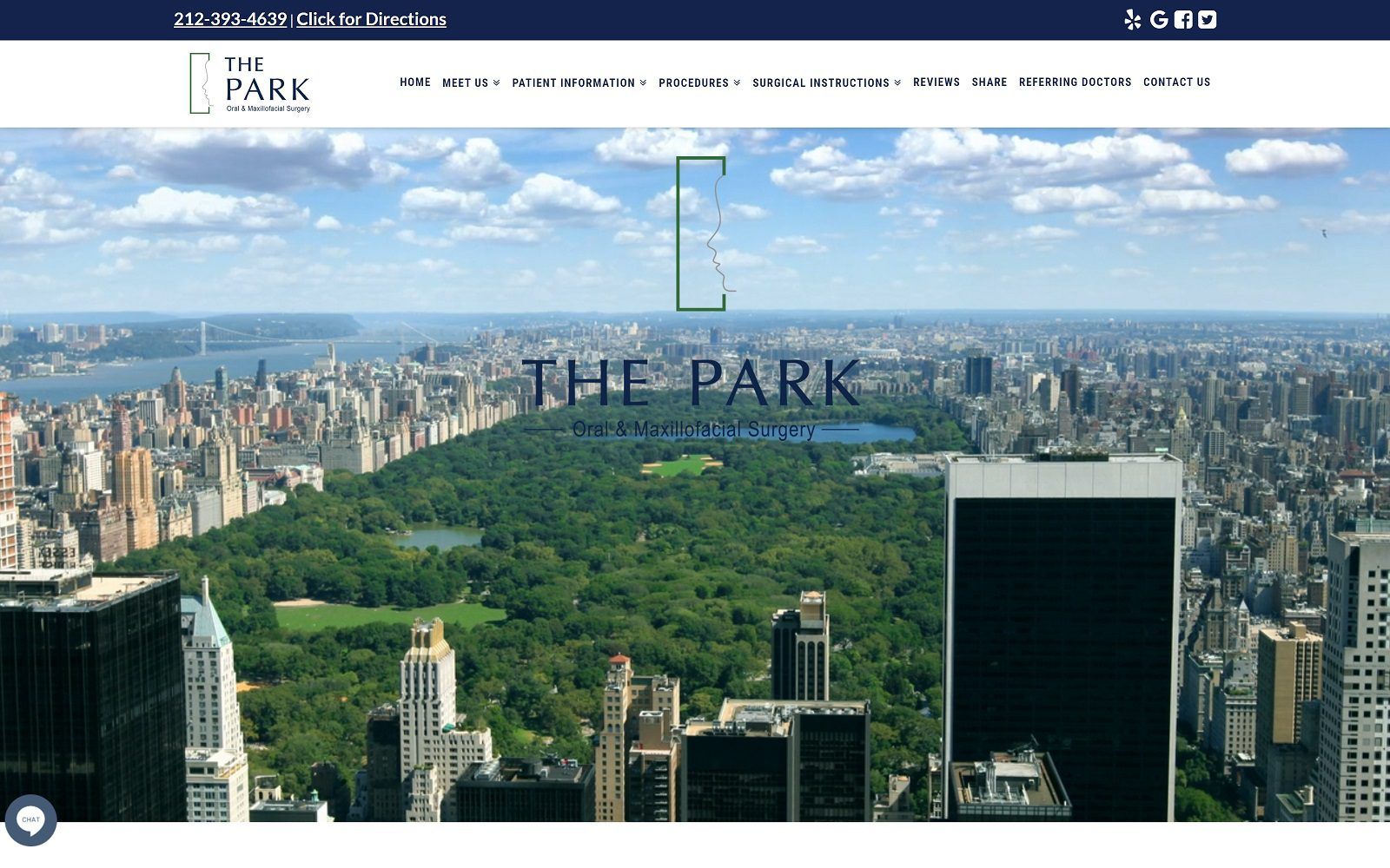 The screenshot of the park oral and maxillofacial surgery: y. Paul han, dds website