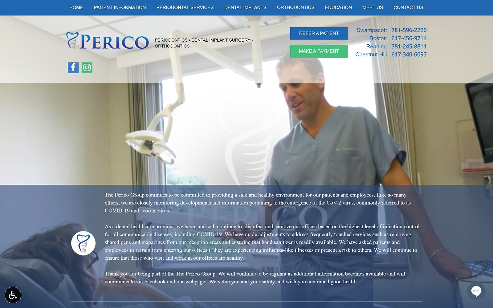 The screenshot of the perico group website