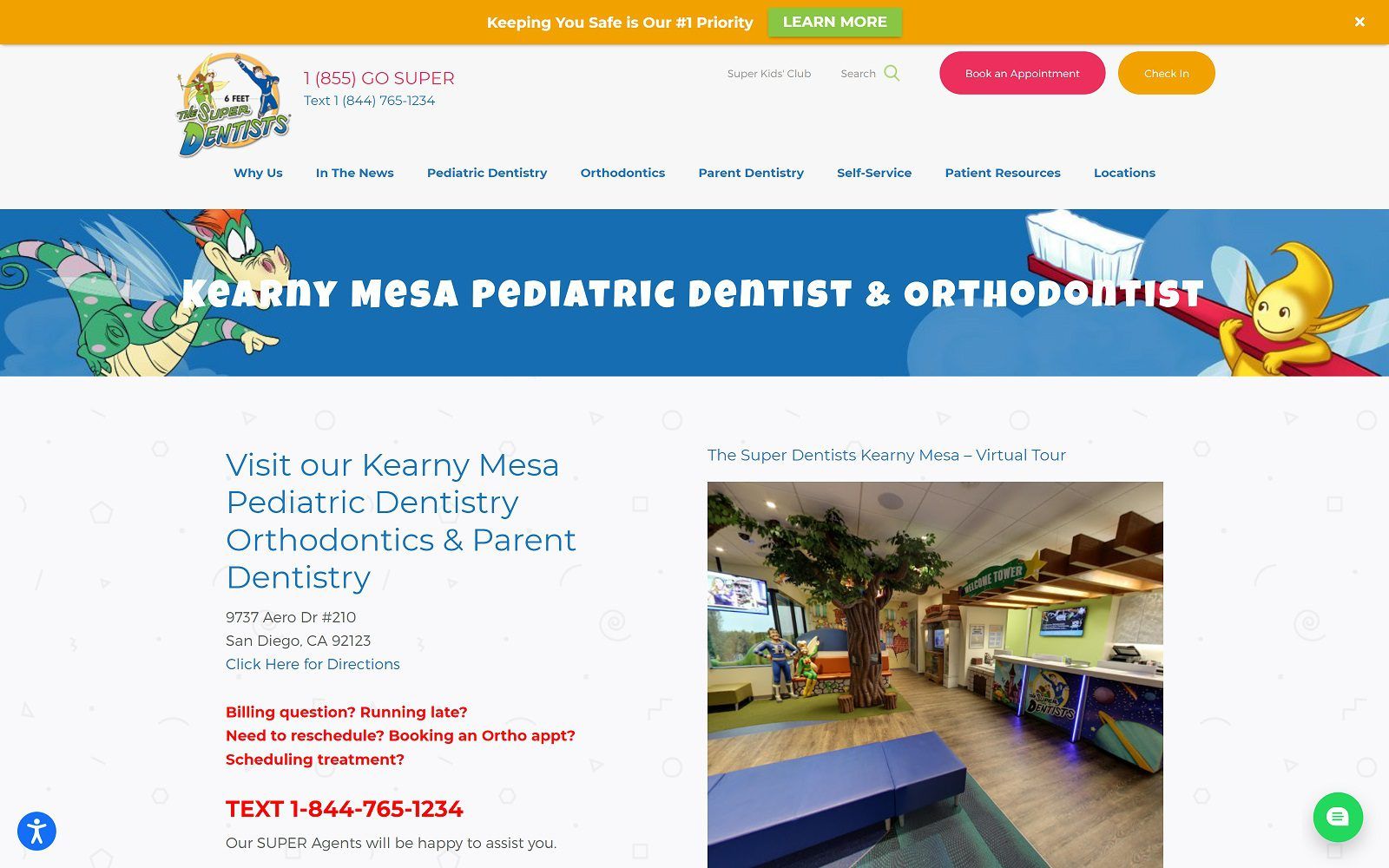 The screenshot of the super dentists website
