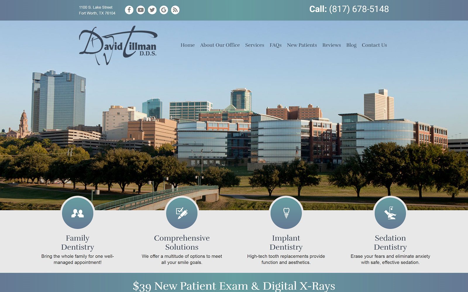 The screenshot of david tillman dds website