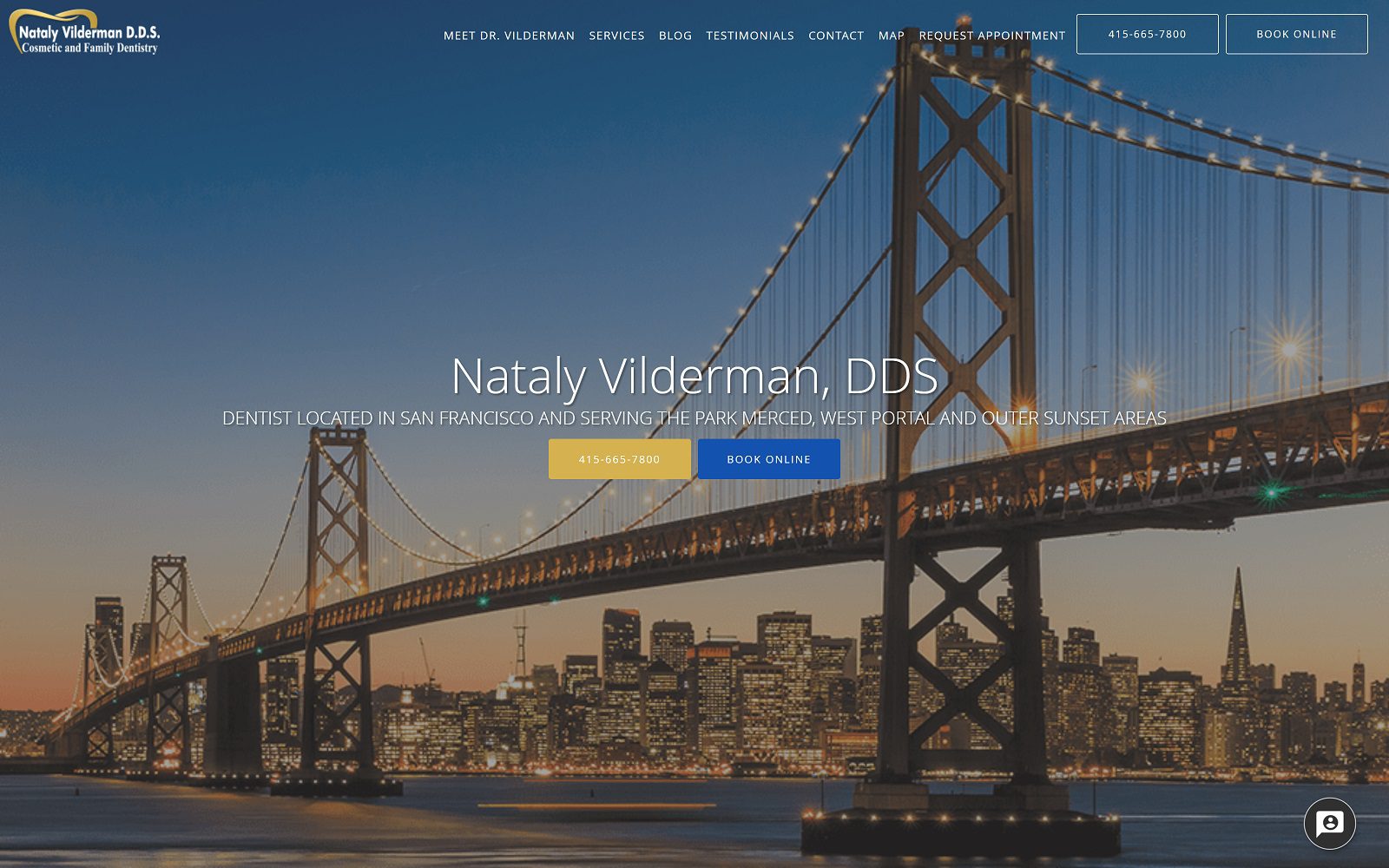 The screenshot of nataly vilderman, d. D. S. Website