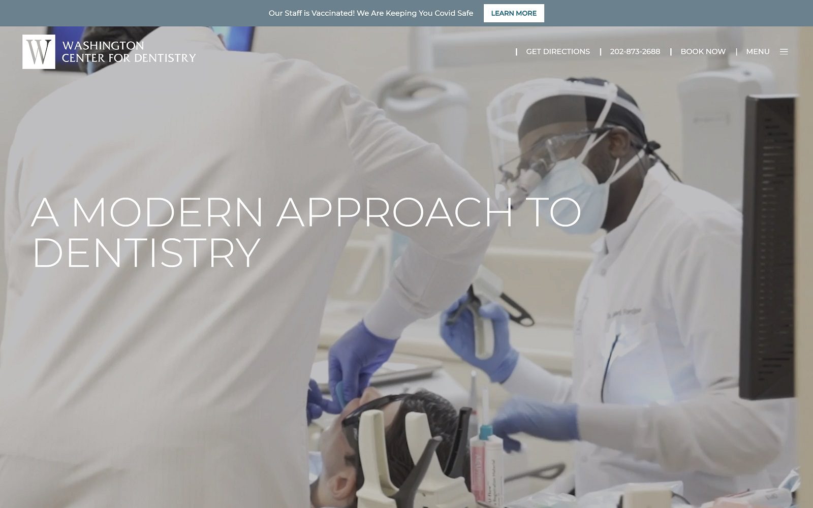 The screenshot of washington center for dentistry website