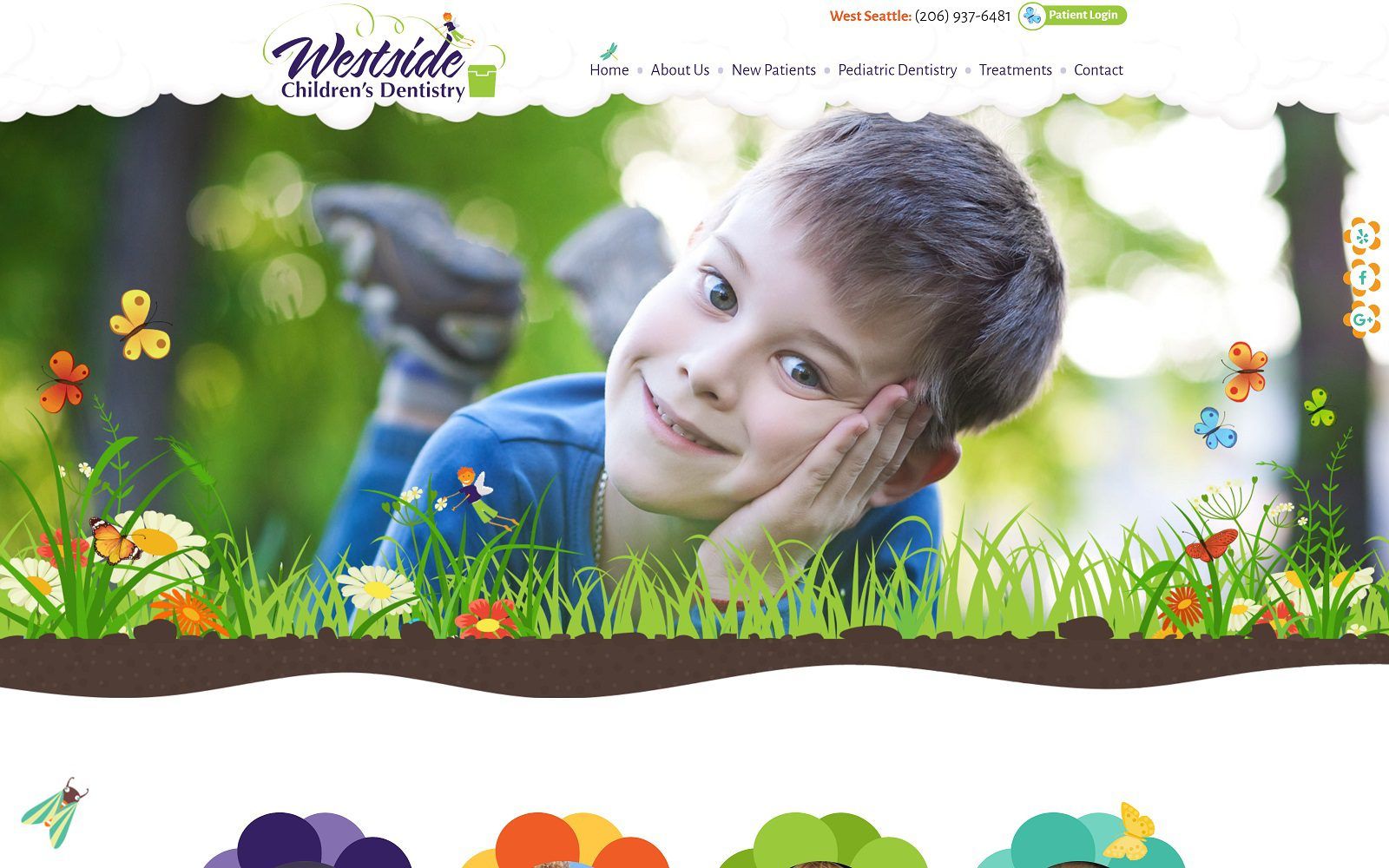 The screenshot of westside children's dentistry website
