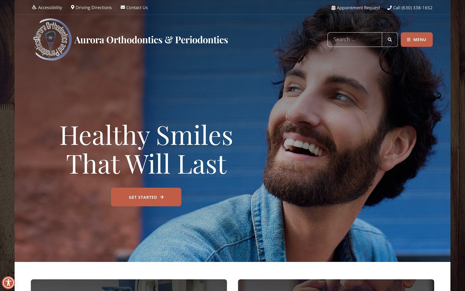 The screenshot of aurora orthodontics and periodontics auroraorthoperio. Com website