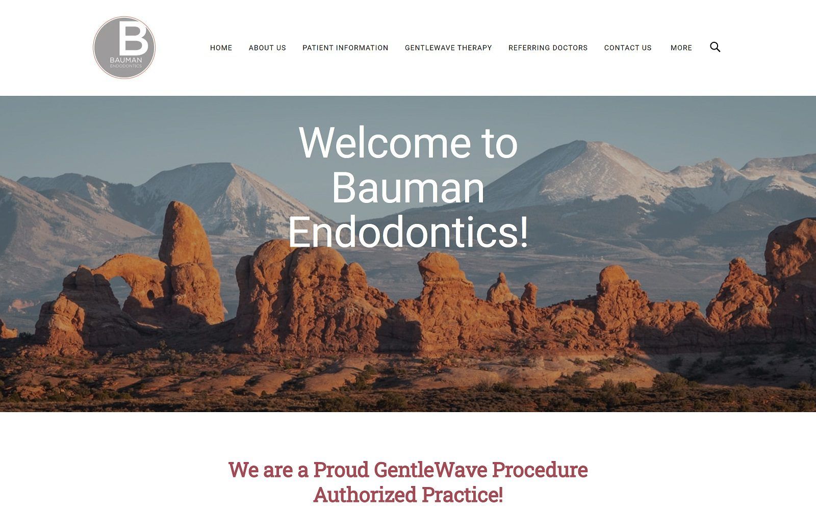 The screenshot of bauman endodontics richard bauman dmd baumanendo. Com website