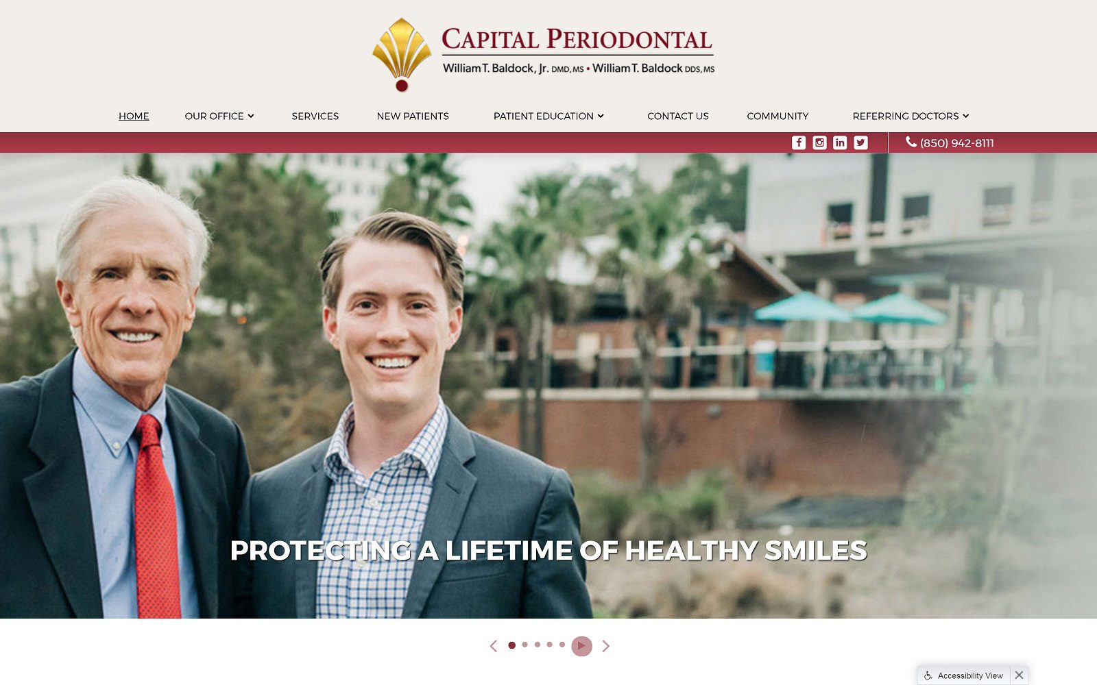 The screenshot of capital periodontal associates pa capitalperio. Com dr. William t. Baldock website