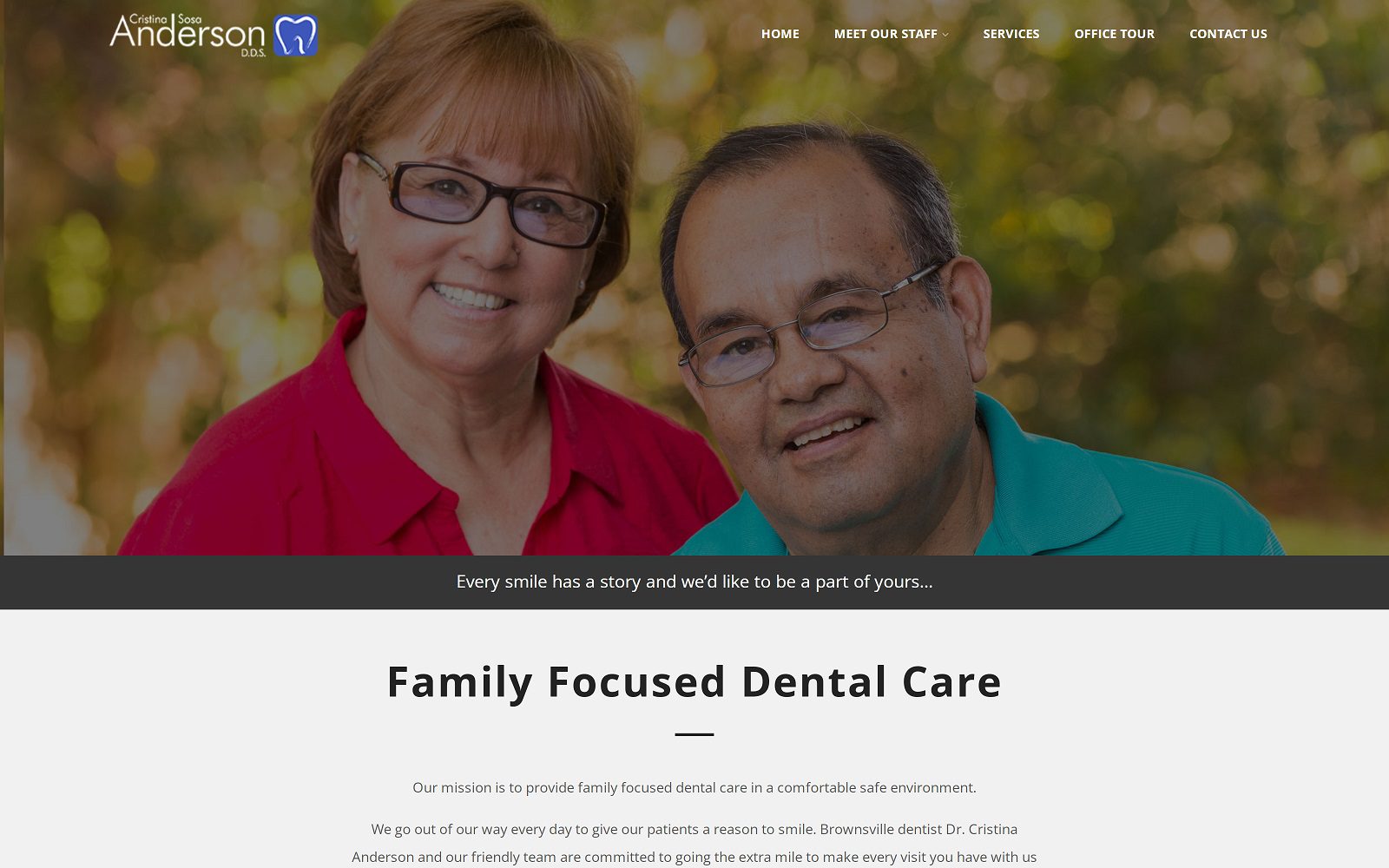 The screenshot of cristina sosa anderson dds website