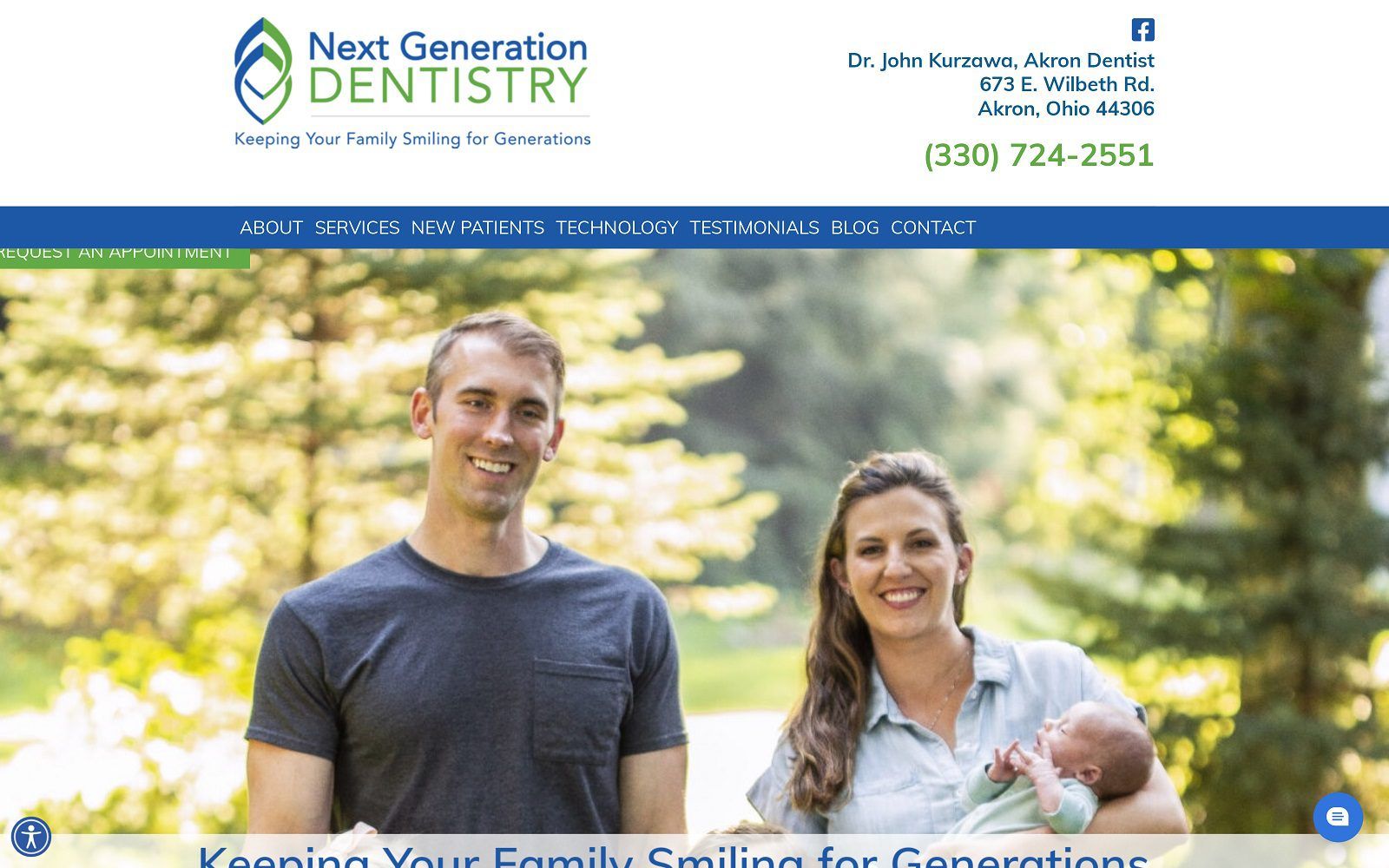 The screenshot of next generation dentistry of akron dentistakronoh. Com dr. Kurzawa website